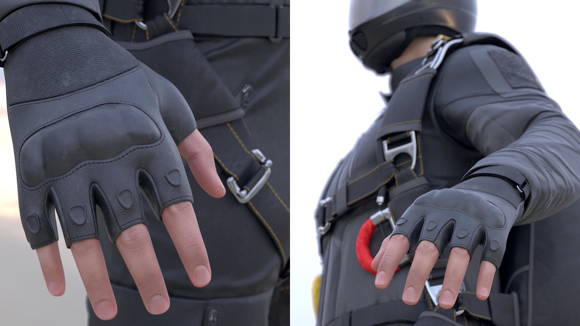 3D Model Collection Mens and Womens Skydiving Uniforms Modular