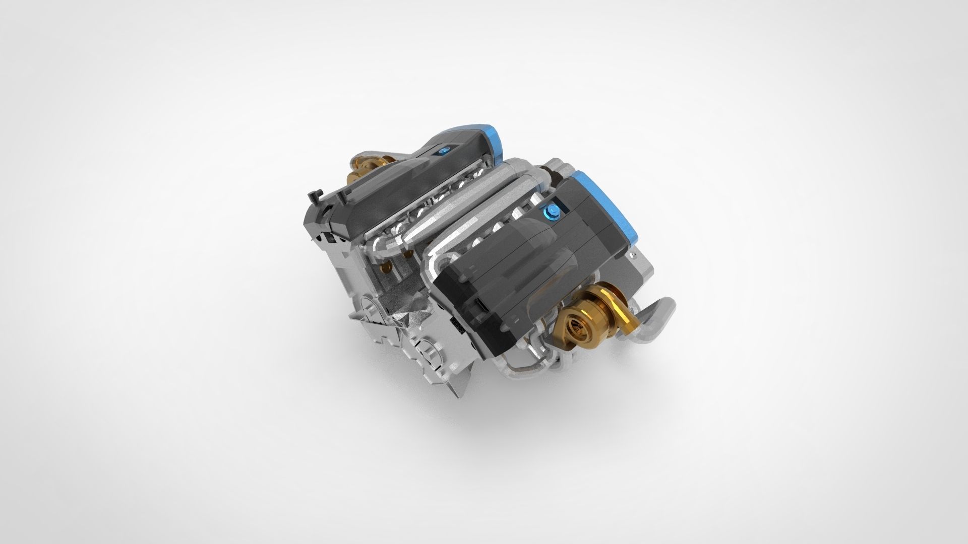 V-type engine 3D model | CGTrader