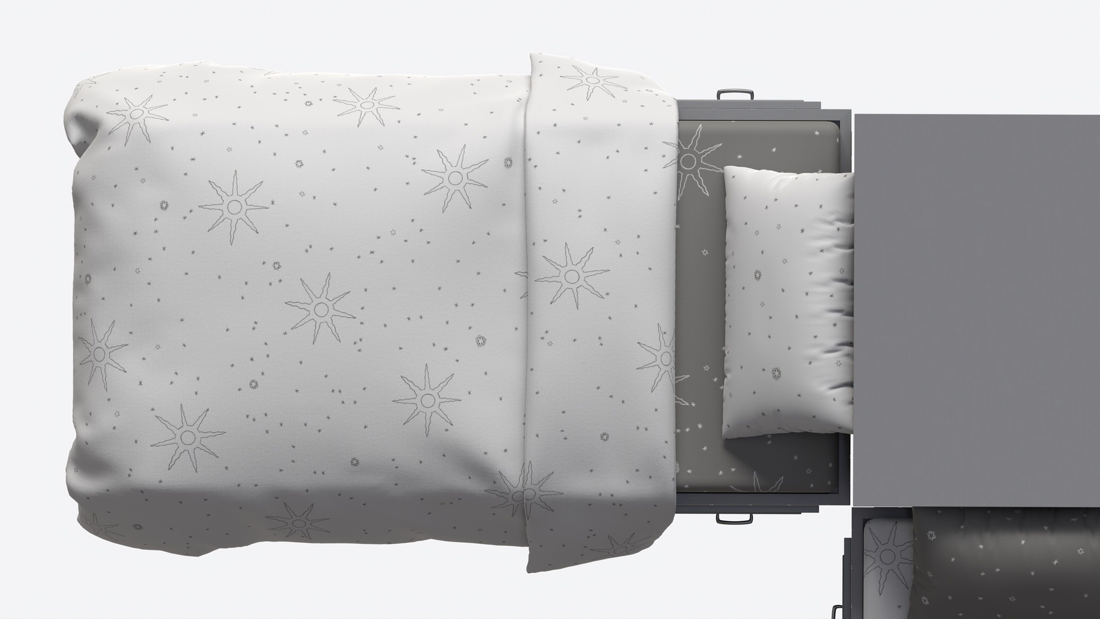 Pottery Barn Belden Twin Beds with Headboard Shelf 3D model CGTrader