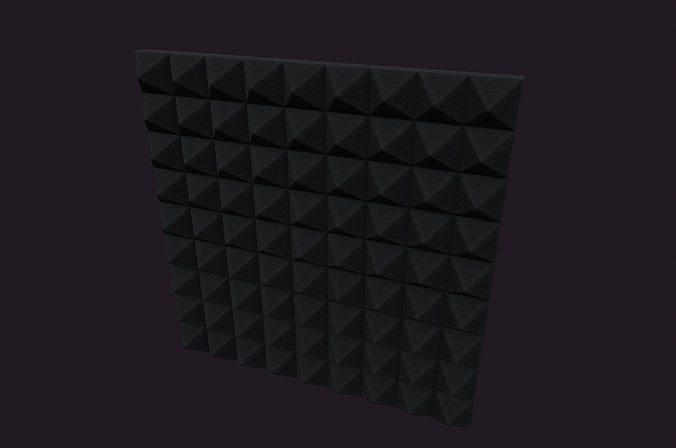 3D model Studio soundproof panel lowpoly Sound Barrier square pattern ...