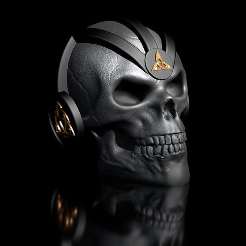 ModernCelticSkull Decoration and Utility for Your Headphones 3D model