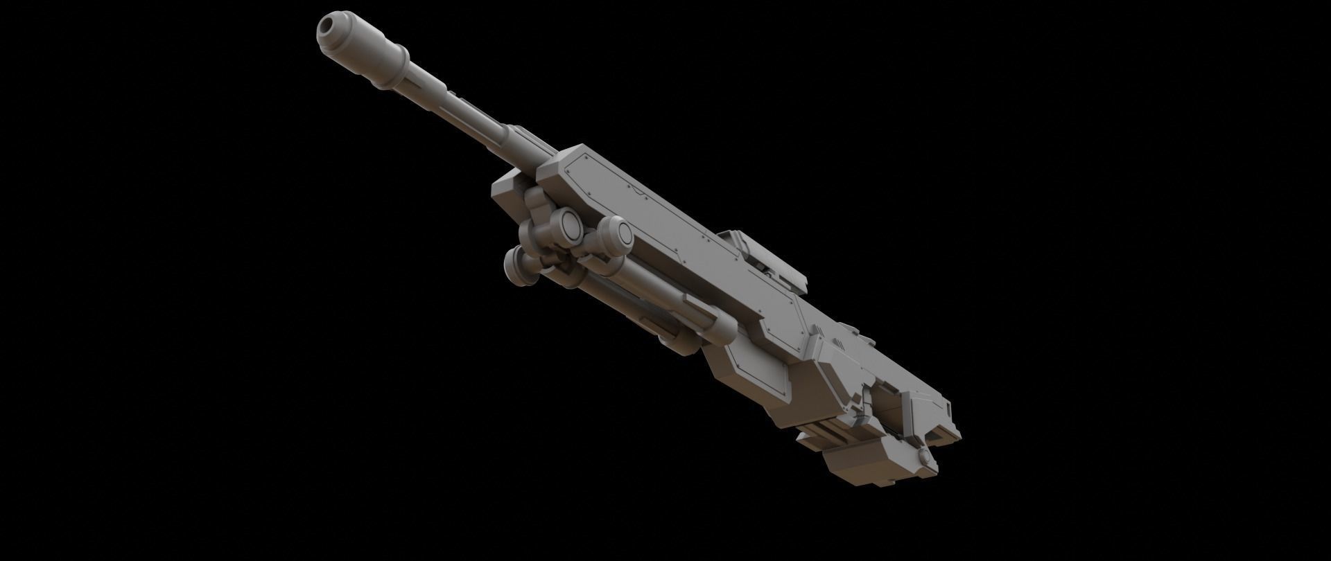Mecha hard surface sniper rifle 3D model | CGTrader