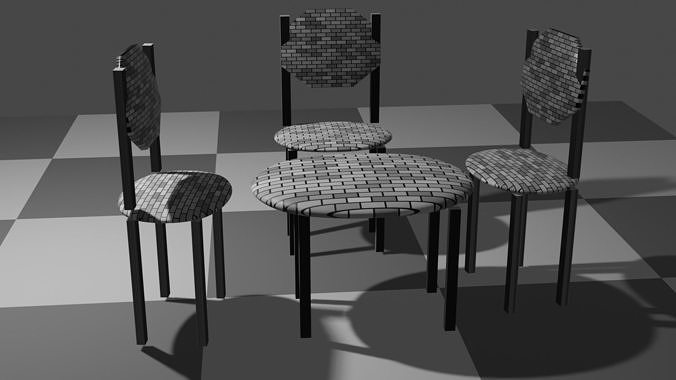 3D model Chairs And Table 3D Models VR / AR / low-poly | CGTrader