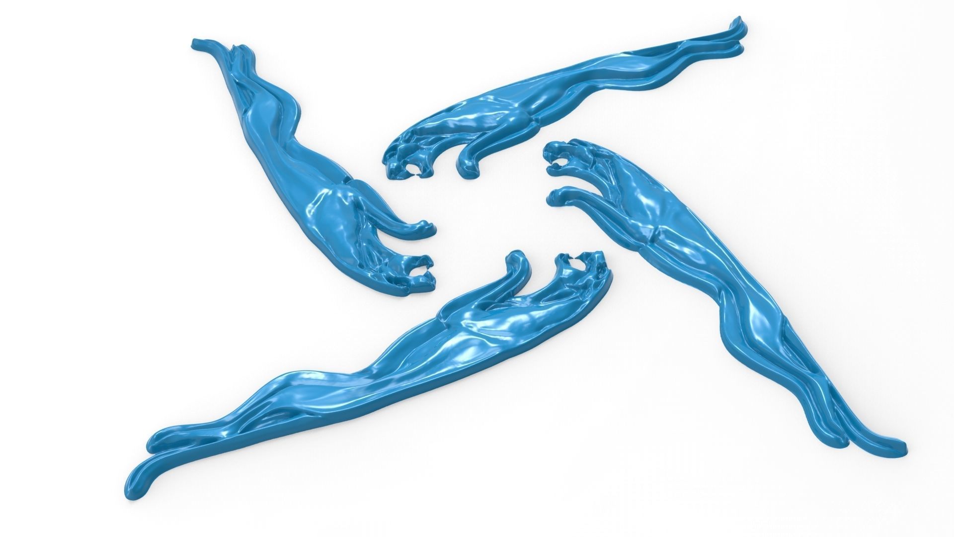 Jaguar Logo 3D model High detail model free 3D model 3D printable