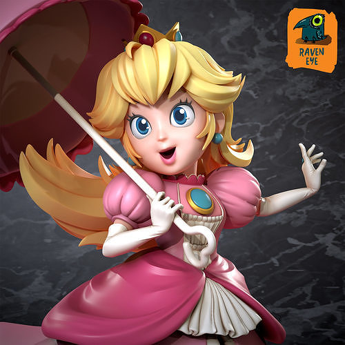 Princess Peach from super Mario Ready to print 3D model 3D printable | CGTrader