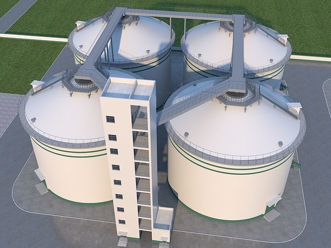 Grain Storage Bin 3D model CGTrader