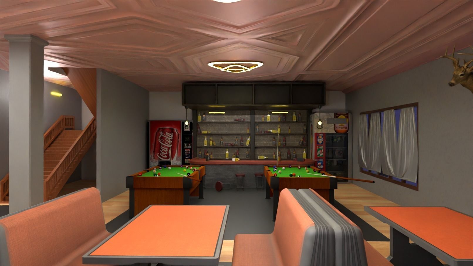 3D model 3D Model house or Villa with interior - VR game asset VR / AR ...