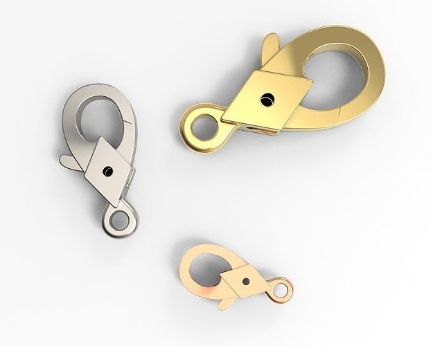 Jewelry rhombus lock Carbine fastener Lobster shaped hook 3D model 3D ...