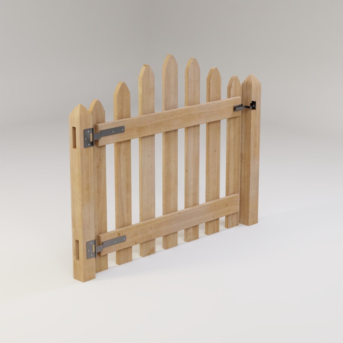 3D model Modular Fence Gate Arched Colonial Gothic Picket Fence Gate