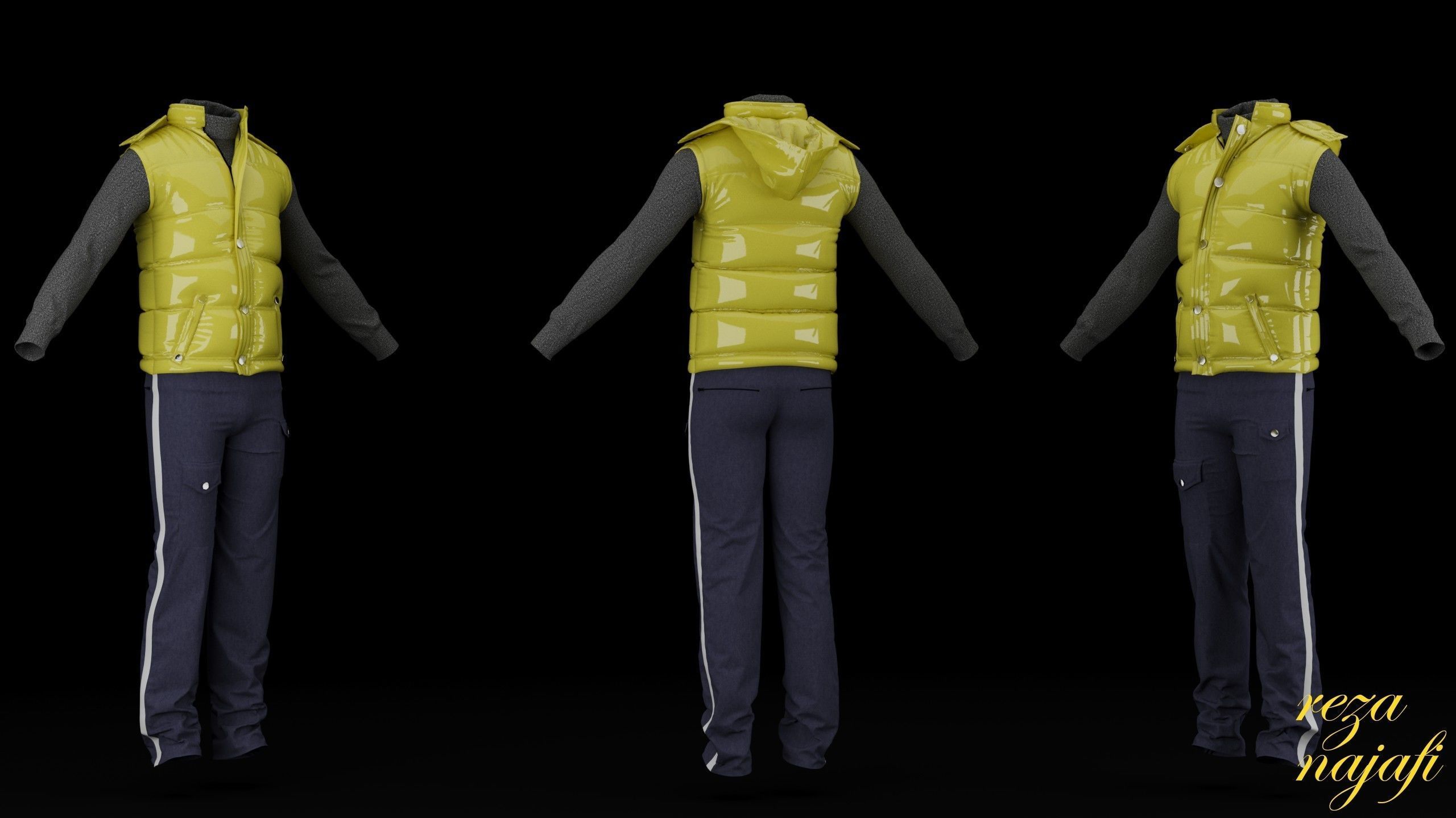 Vest jacket for marvelous designer 3D model | CGTrader