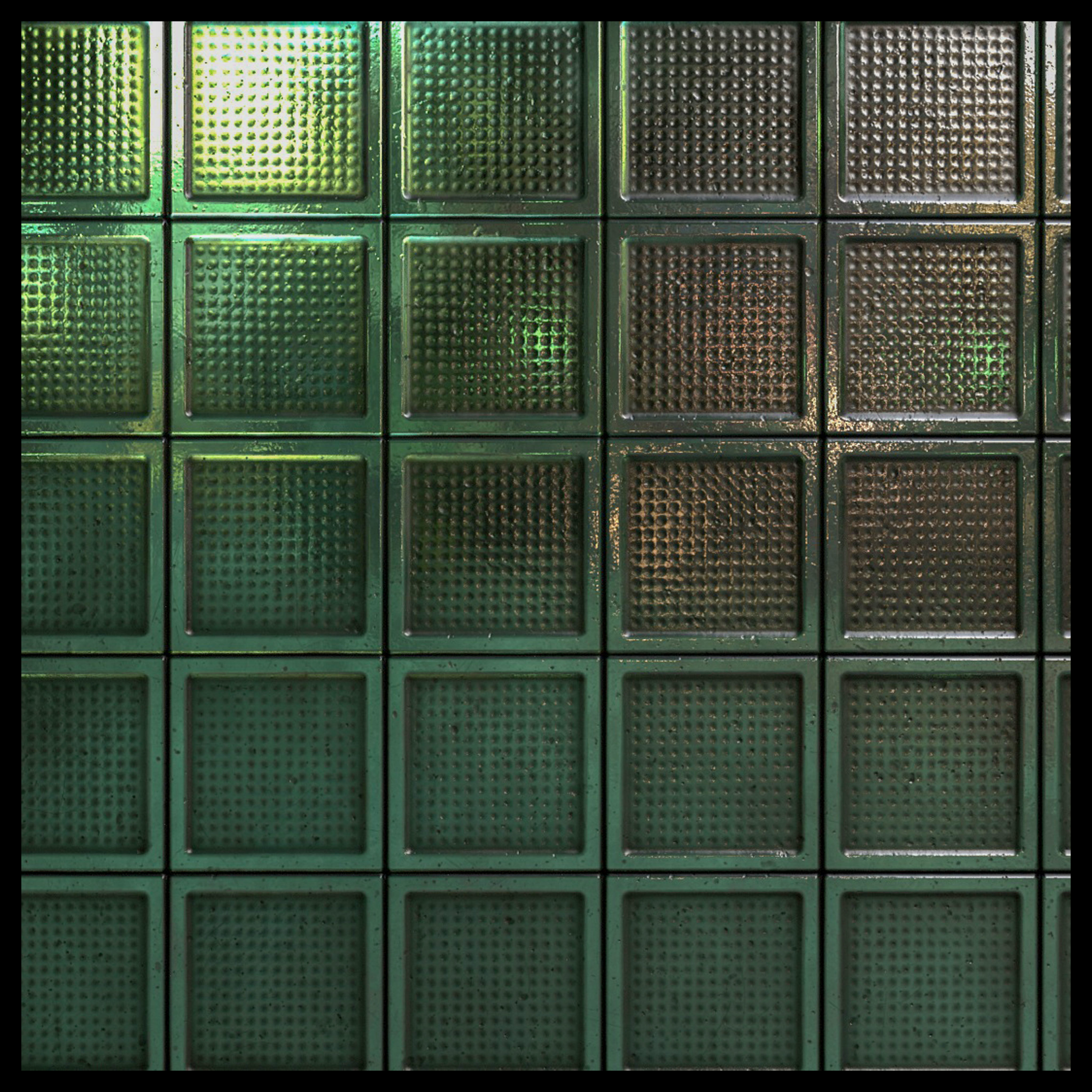 Green glass block wall 3D model CGTrader