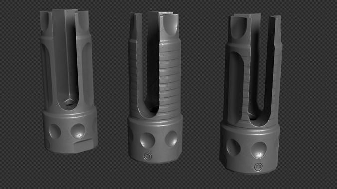 3D model AR-15 KAC QDC Flash Hider VR / AR / low-poly | CGTrader