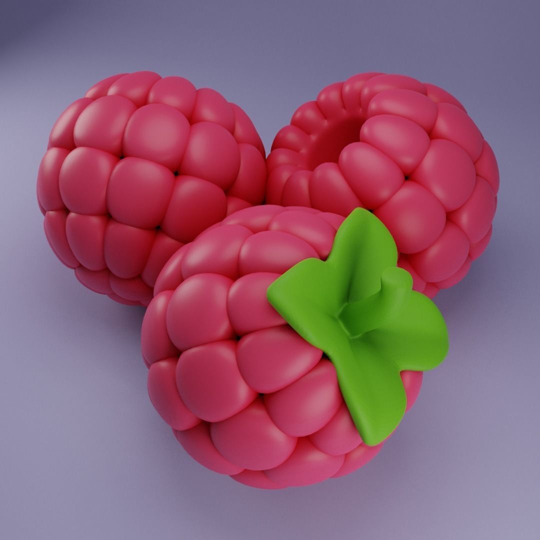3D model stylized raspberries VR / AR / low-poly | CGTrader