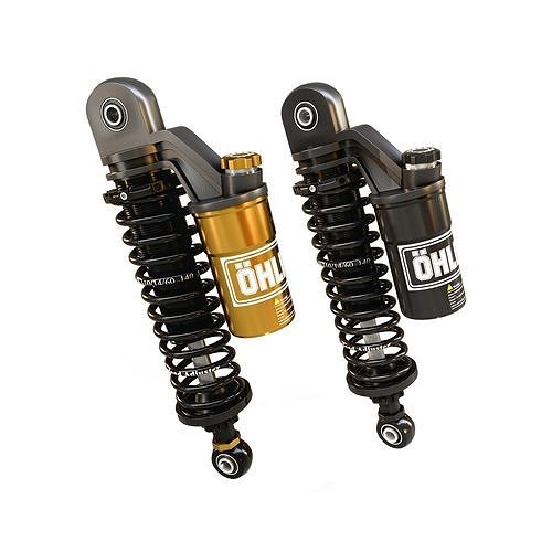 OHLINS BLACKLINE PIGGYBACK SHOCKS 3D model CGTrader