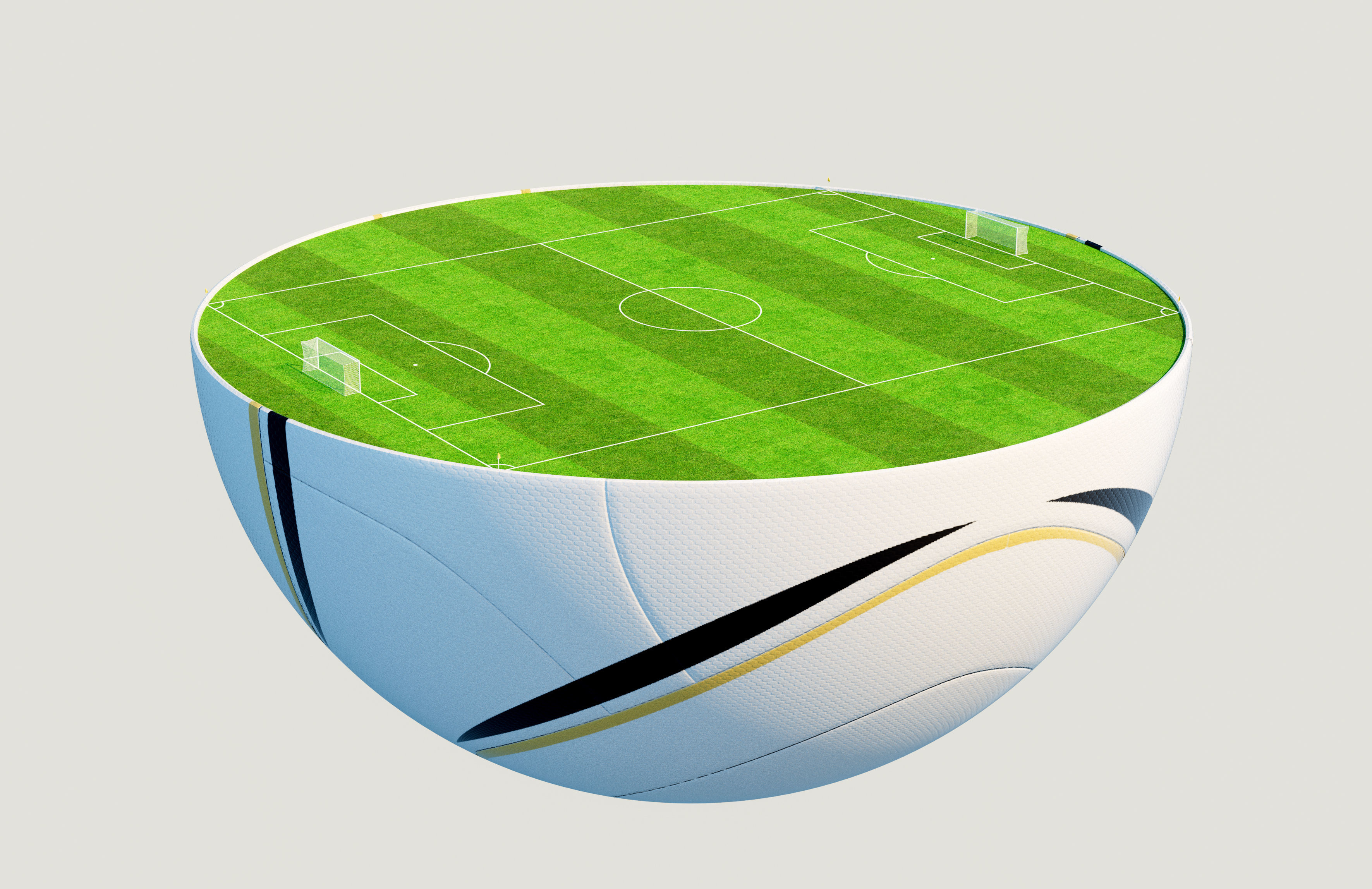 Soccer Half Ball And Soccer Field 3D model | CGTrader