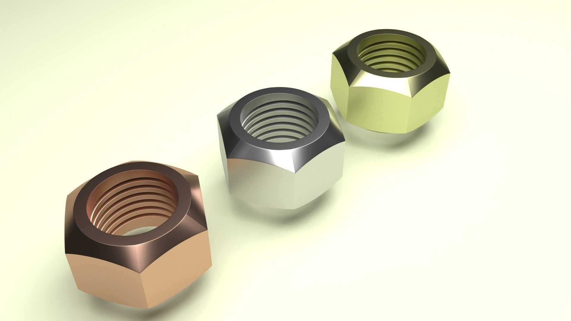 Hex Nuts 3D model | CGTrader