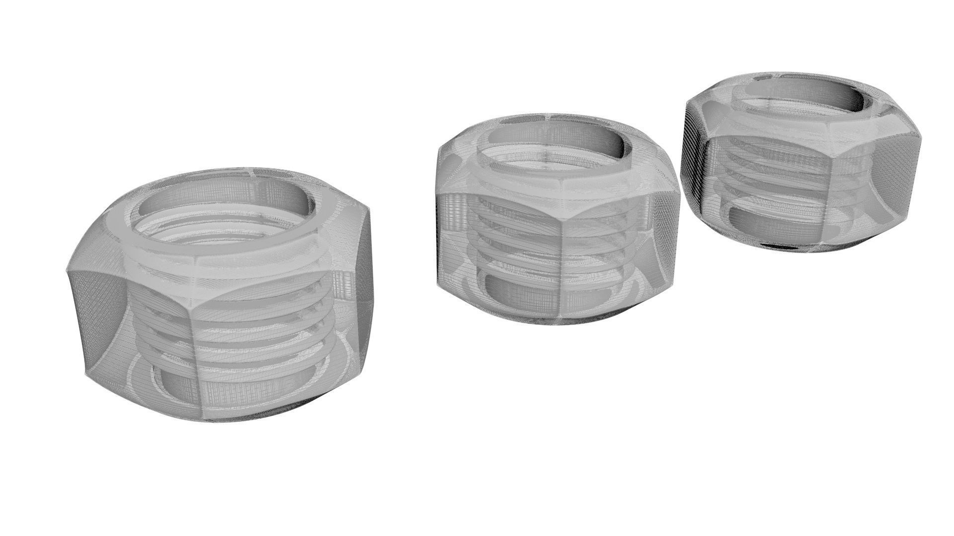Hex Nuts 3D model | CGTrader