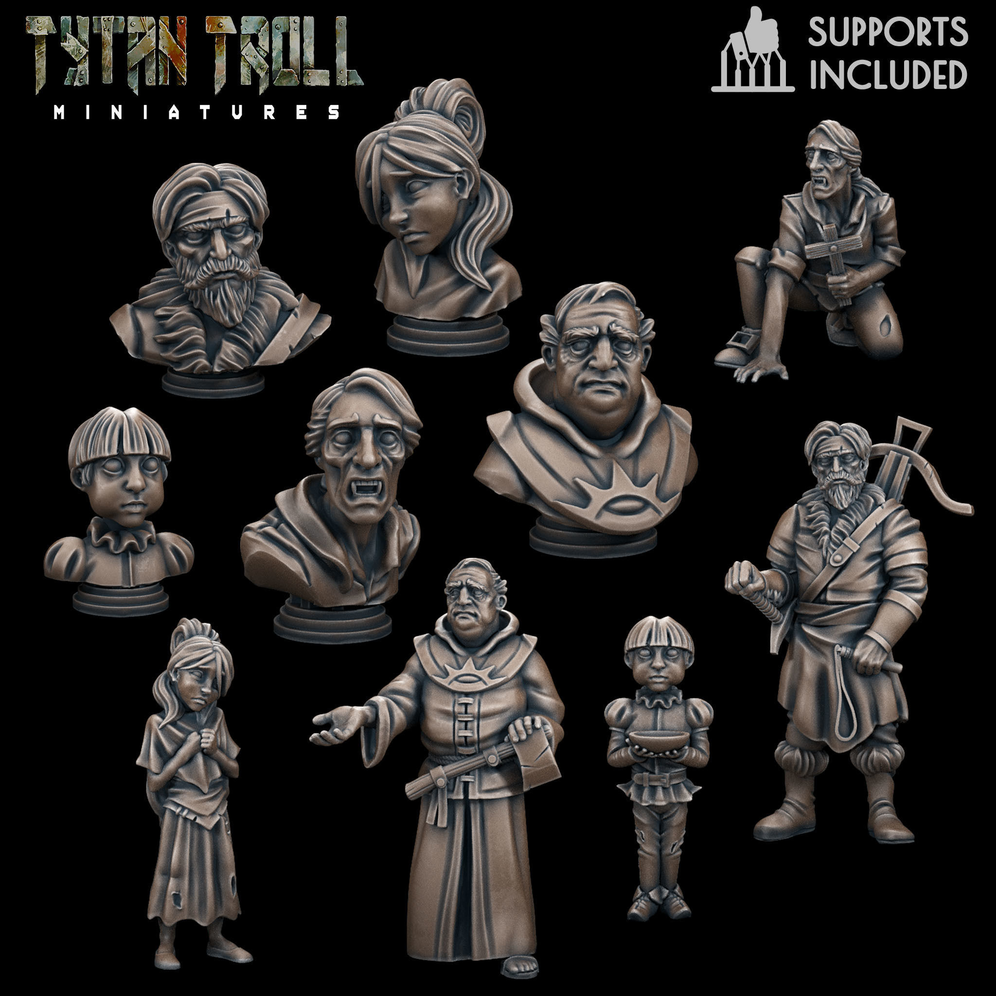 Curse of Strahd 07 Mini Bust Pack - Pre-Supported 3D model 3D printable ...