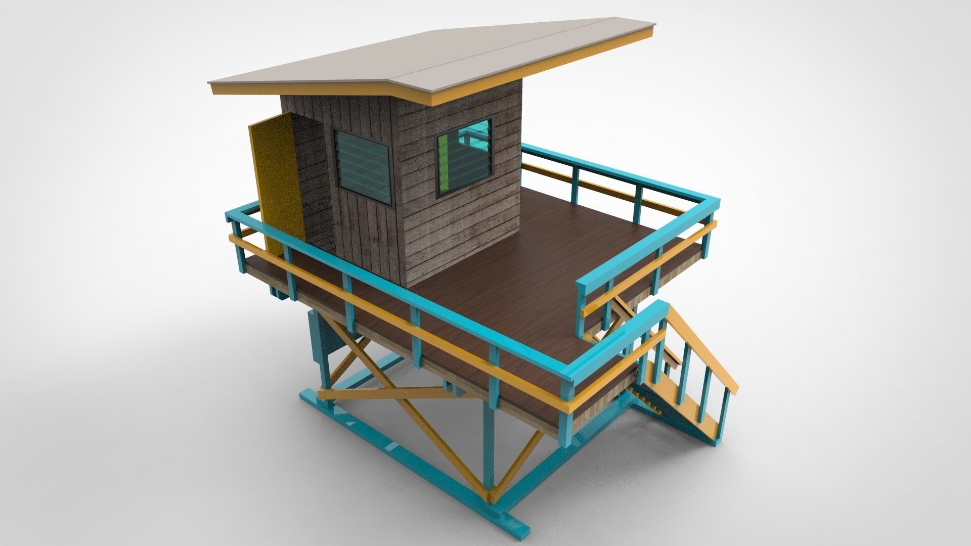 Beach lifeguard post 3D model | CGTrader