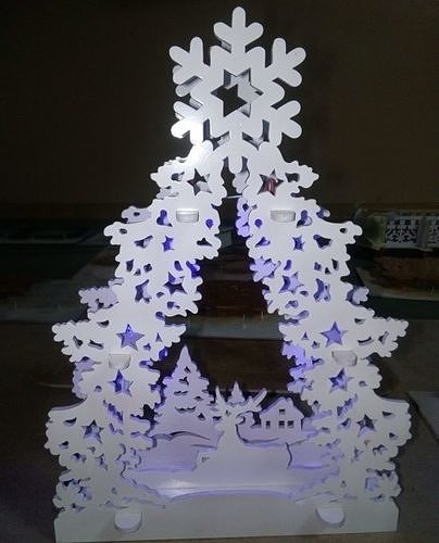 Christmas Village Tree silhouette 3D model 3D printable | CGTrader