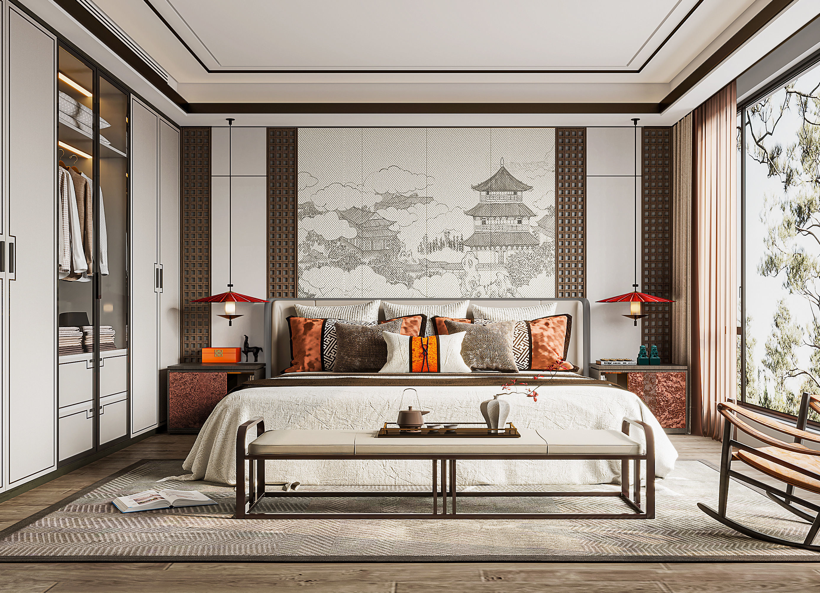 New Chinese bedroom style 3D model | CGTrader