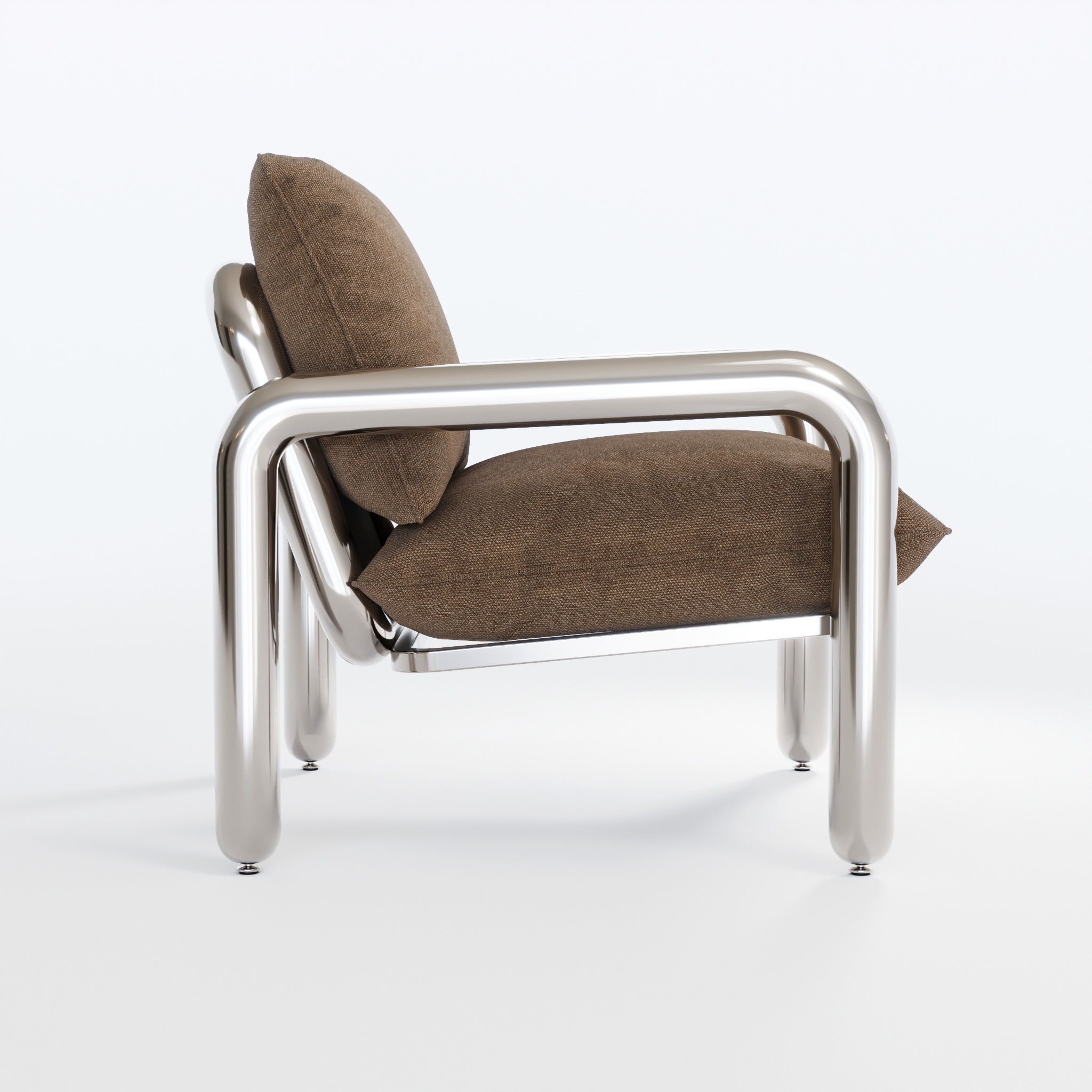 HK Living Chrome Lounge Armchair 3D model CGTrader