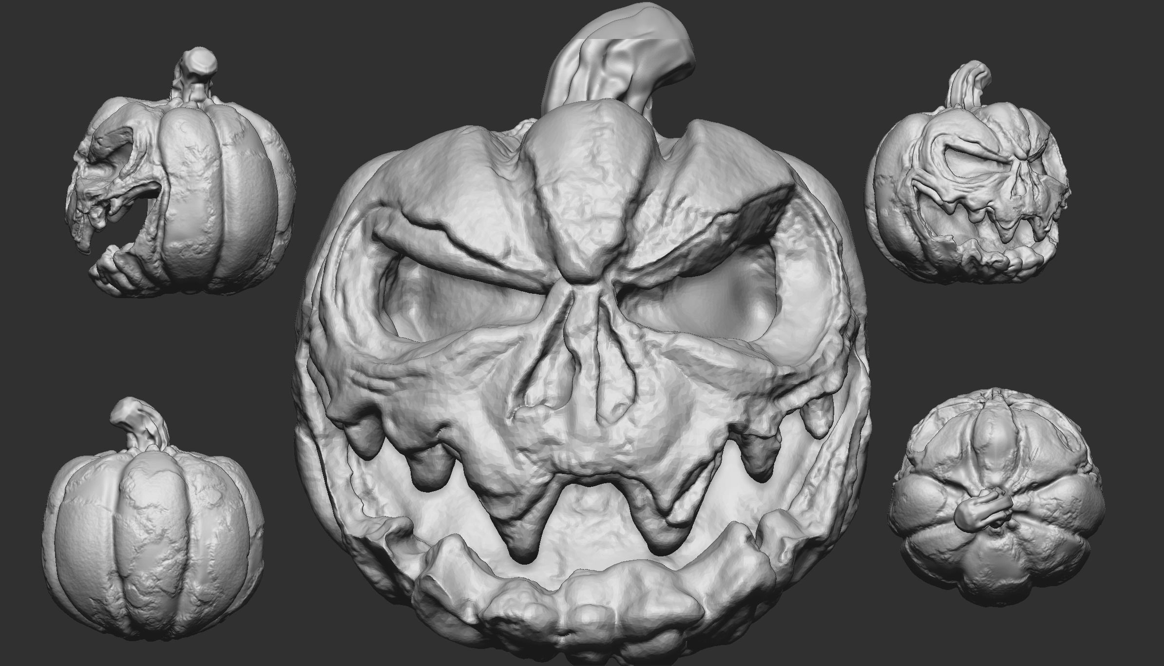 scary 3d pumpkin for 3d print for halloween 3D model 3D printable