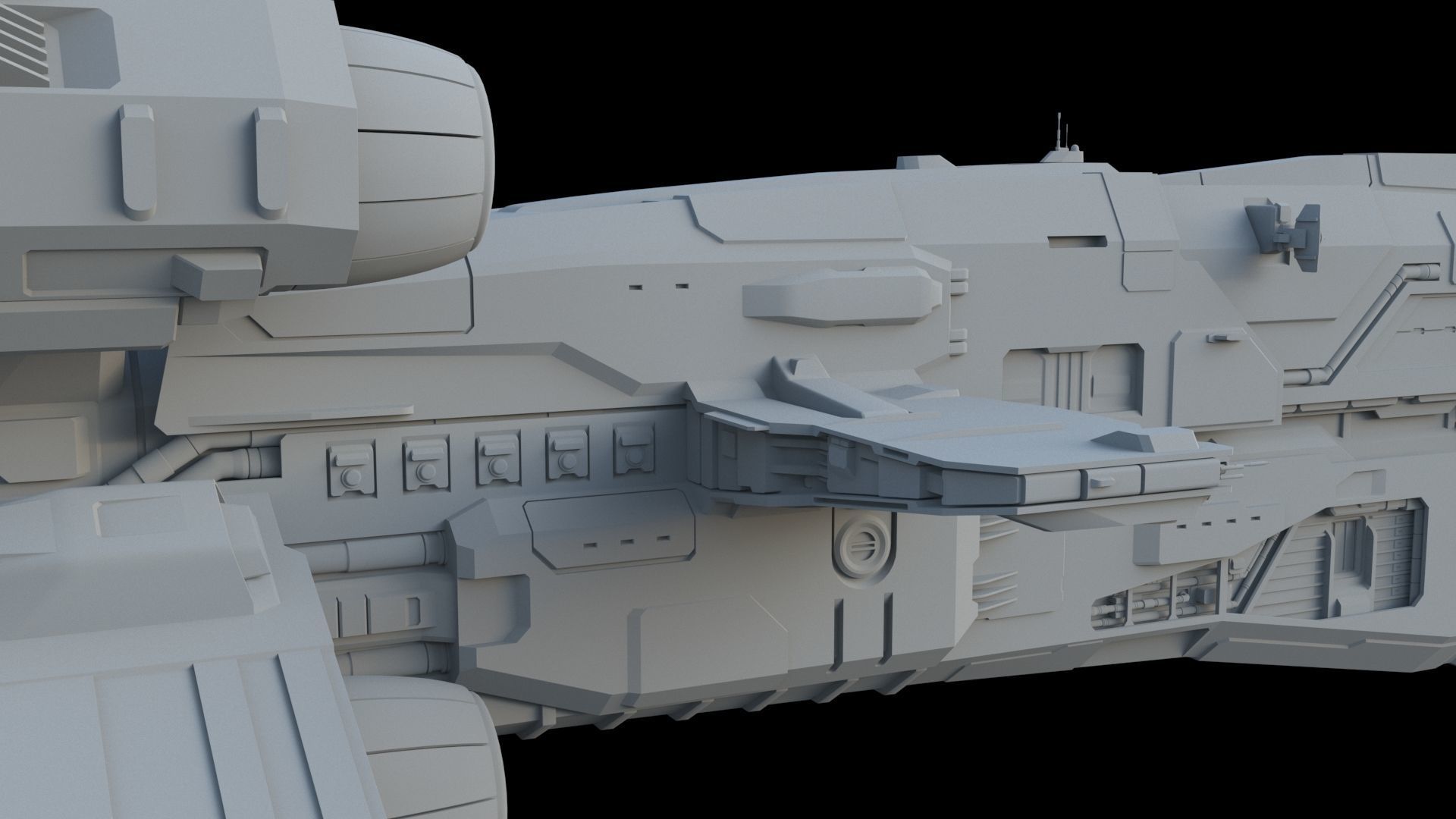 Spaceship - Sci Fi Transport Ship 3D model | CGTrader