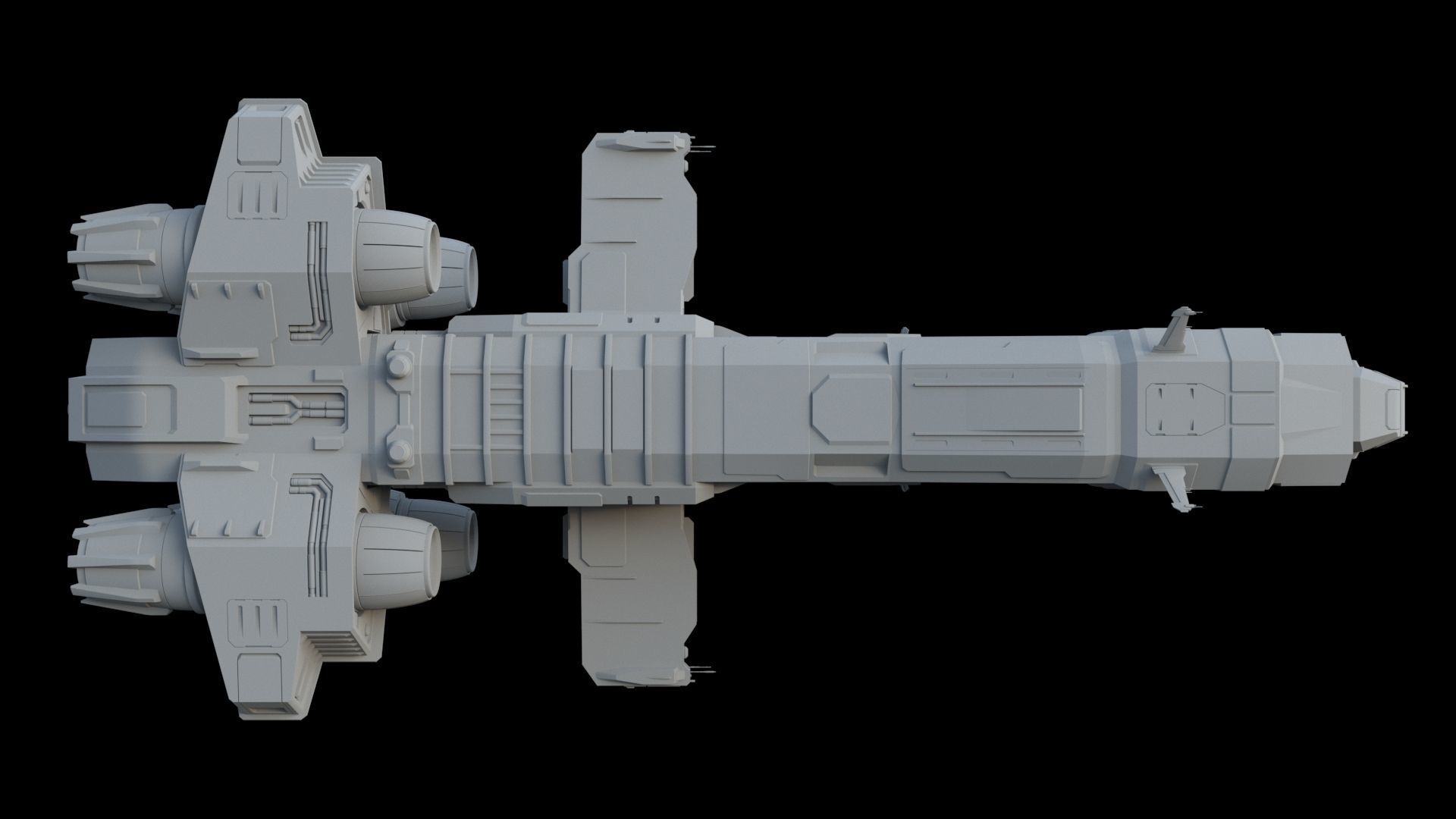 Spaceship - Sci Fi Transport Ship 3D model | CGTrader