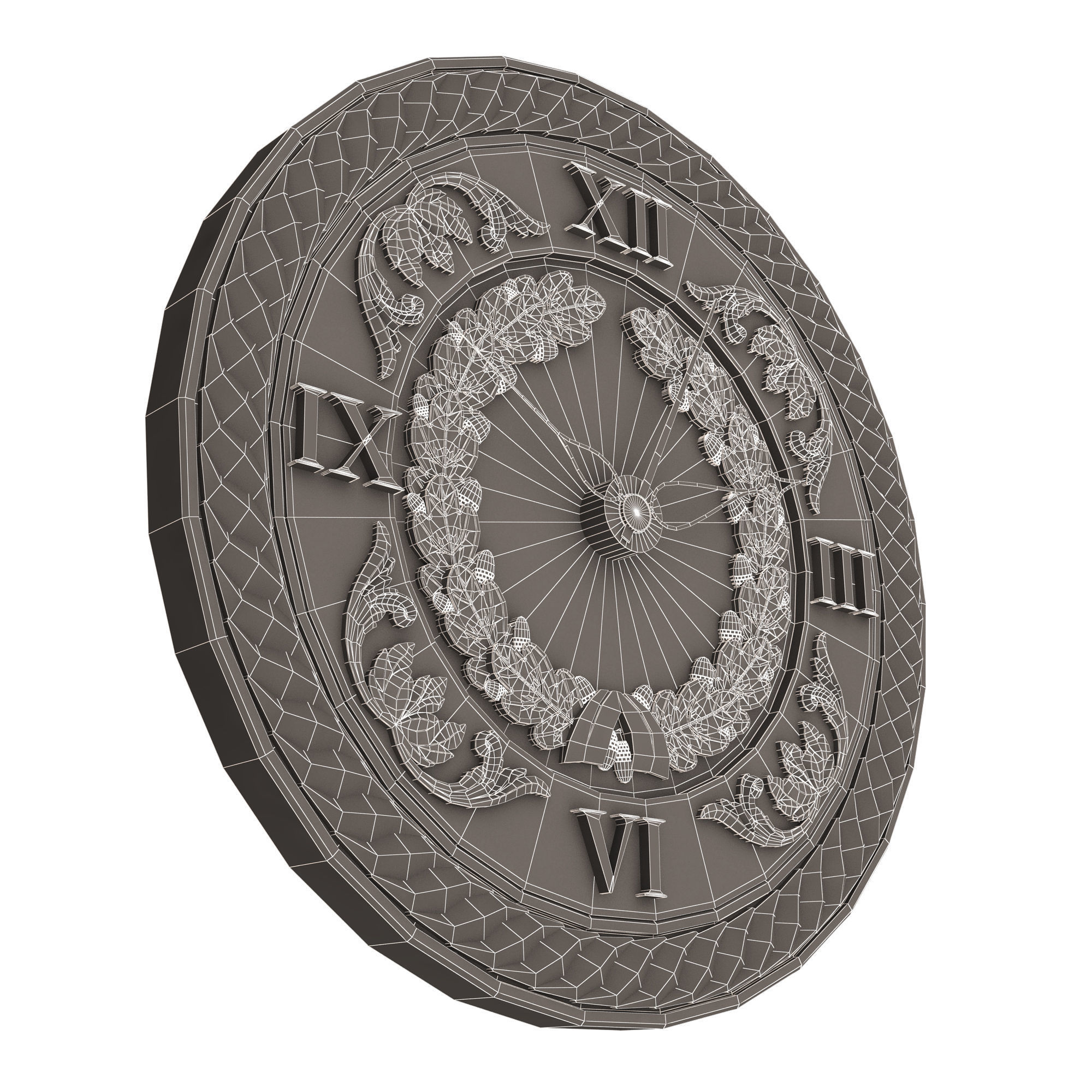 3D model Classic Wall Clock 06 Gold VR / AR / low-poly | CGTrader