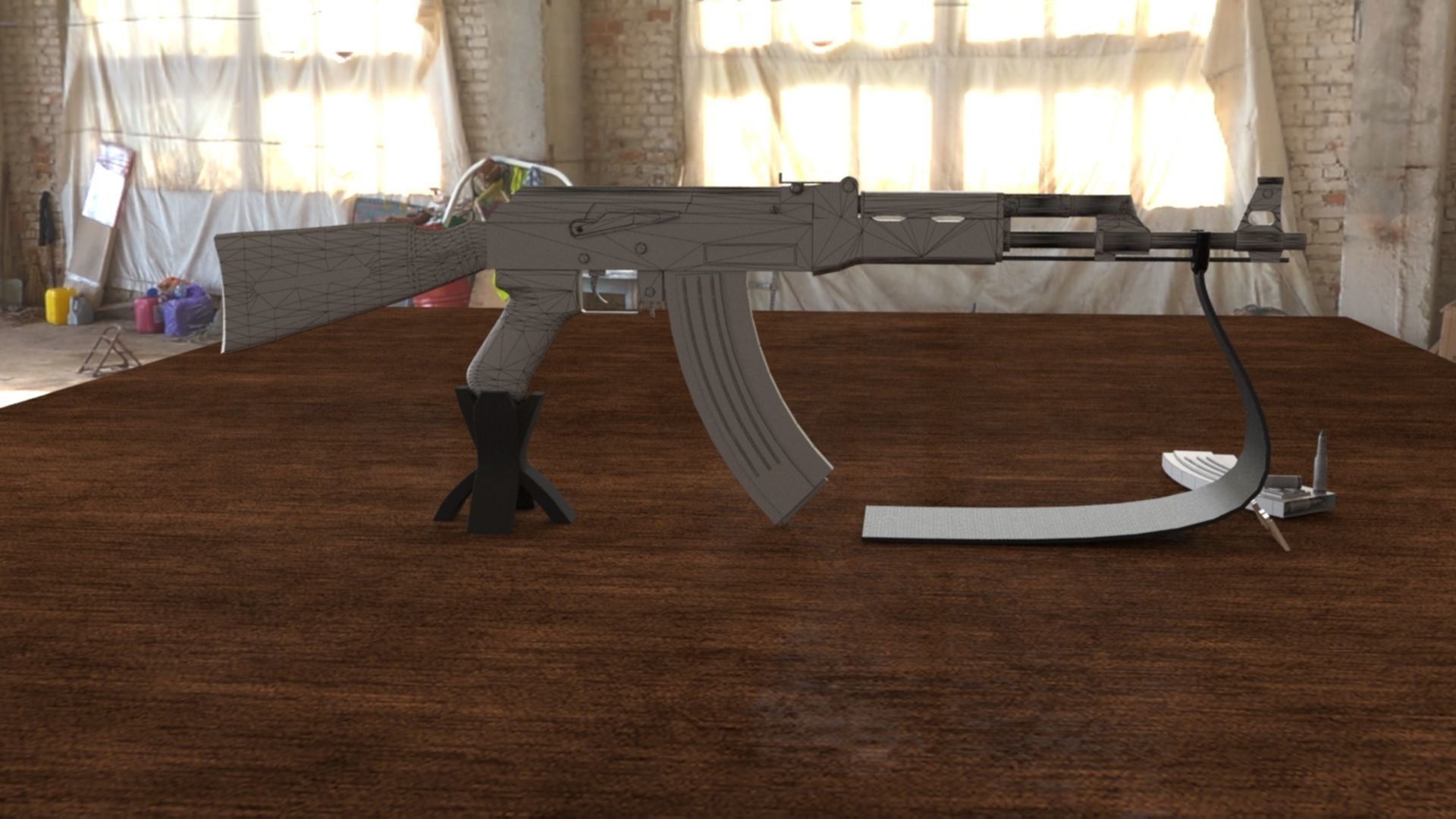 47 Rifle 3D model Russian AK-47 Assault Rifle VR / AR / low-poly | CGTrader
