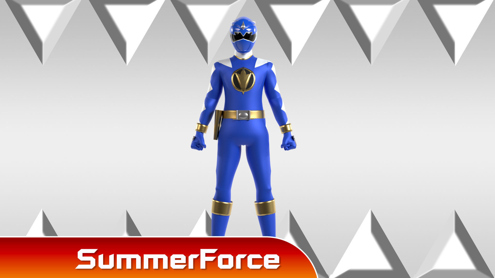 Blue Dino Ranger - Dino Thunder 3D model rigged | CGTrader
