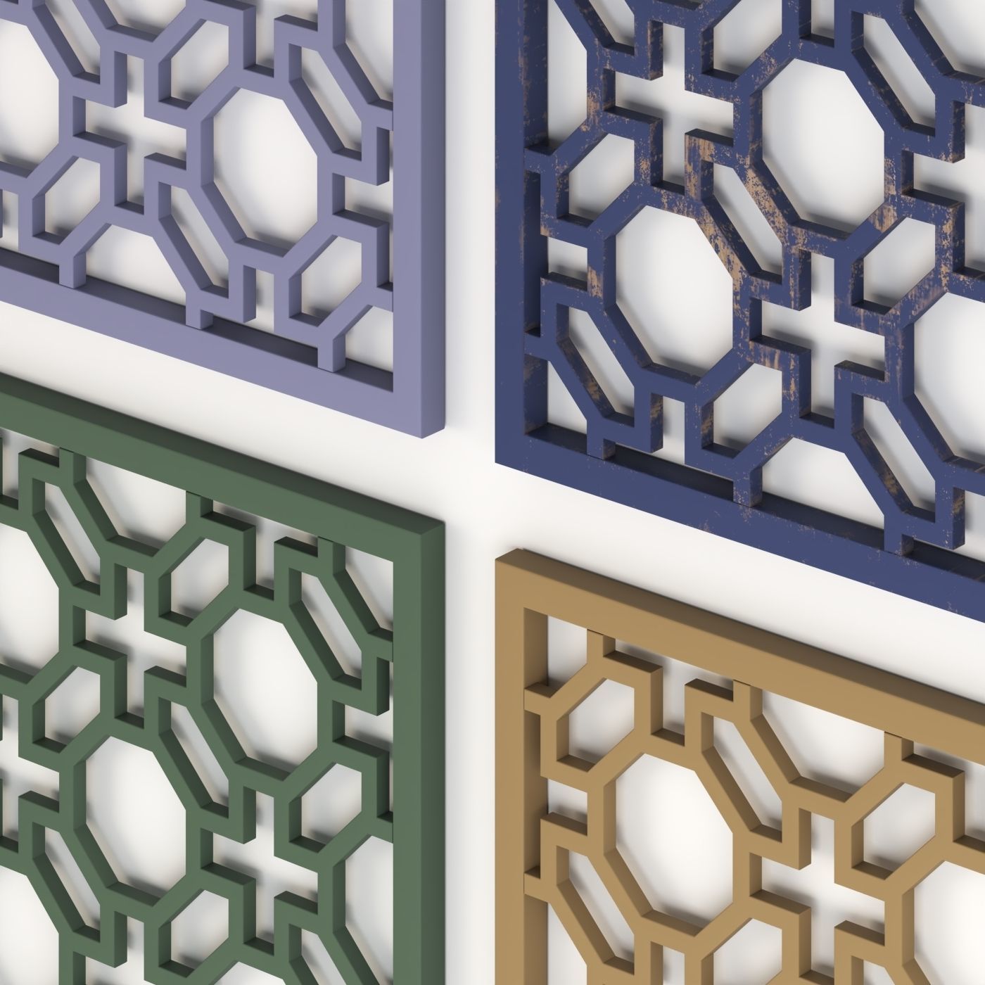 Arabic Islamic pattern wood decorative plaster 3D model | CGTrader