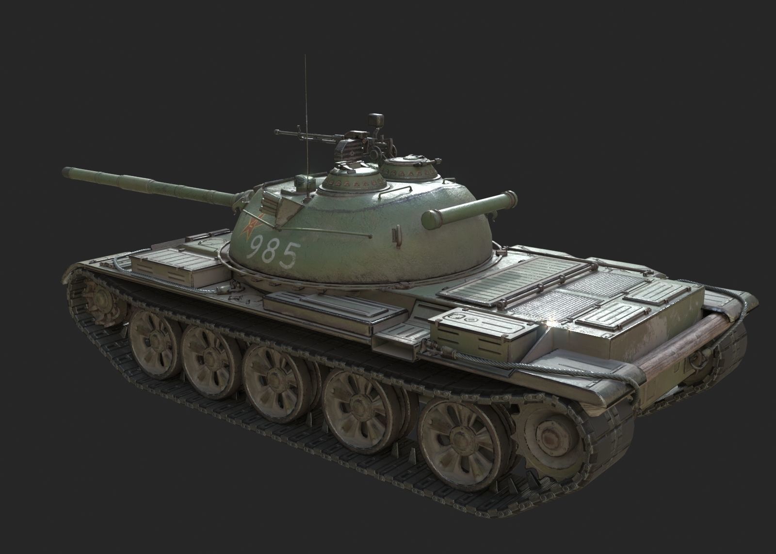 3D model PLA Army ZTZ59 ZTZ-59 Main Battle Tank MBT medium tank VR / AR ...