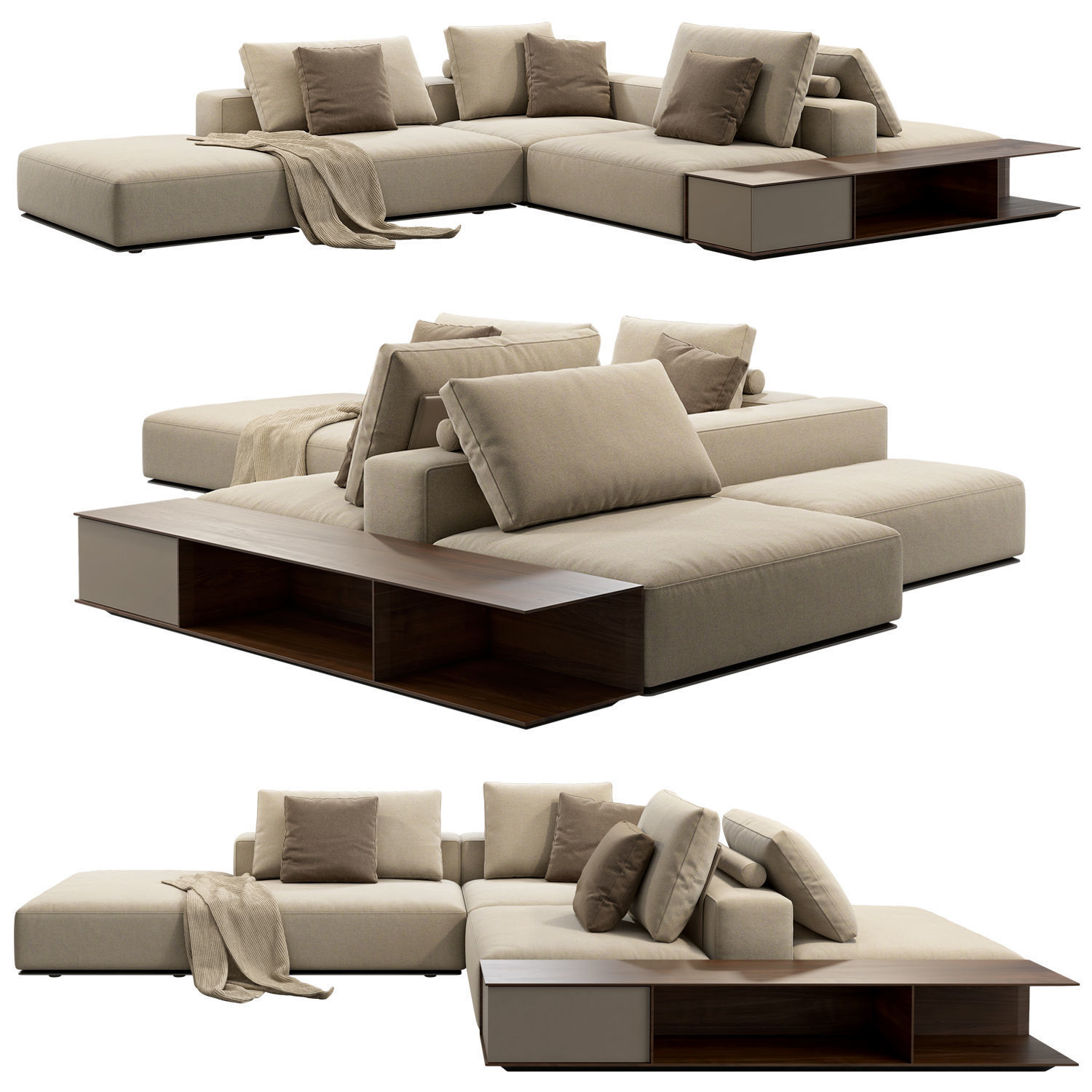 Poliform Westside Sofa set 3 3D model CGTrader