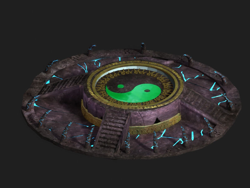 Tai Chi altar respawn Dragons platform shrine stairs 3D model CGTrader