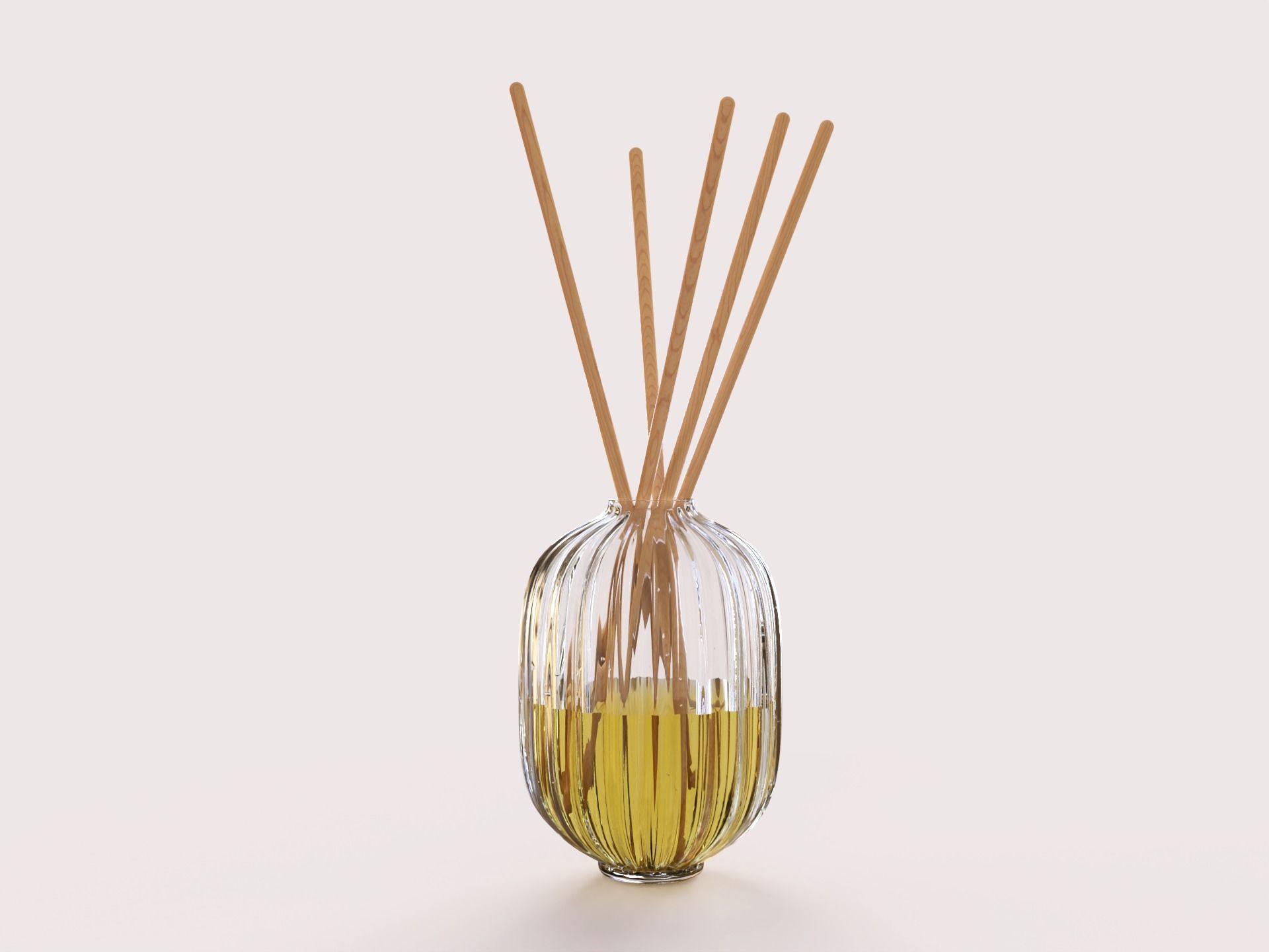 Diffuser round decorative glass container with diffuser sticks free 3D ...