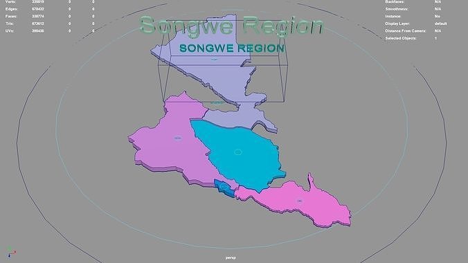 Songwe Region Southern Highlands Zone Tanzania map region 3D model ...