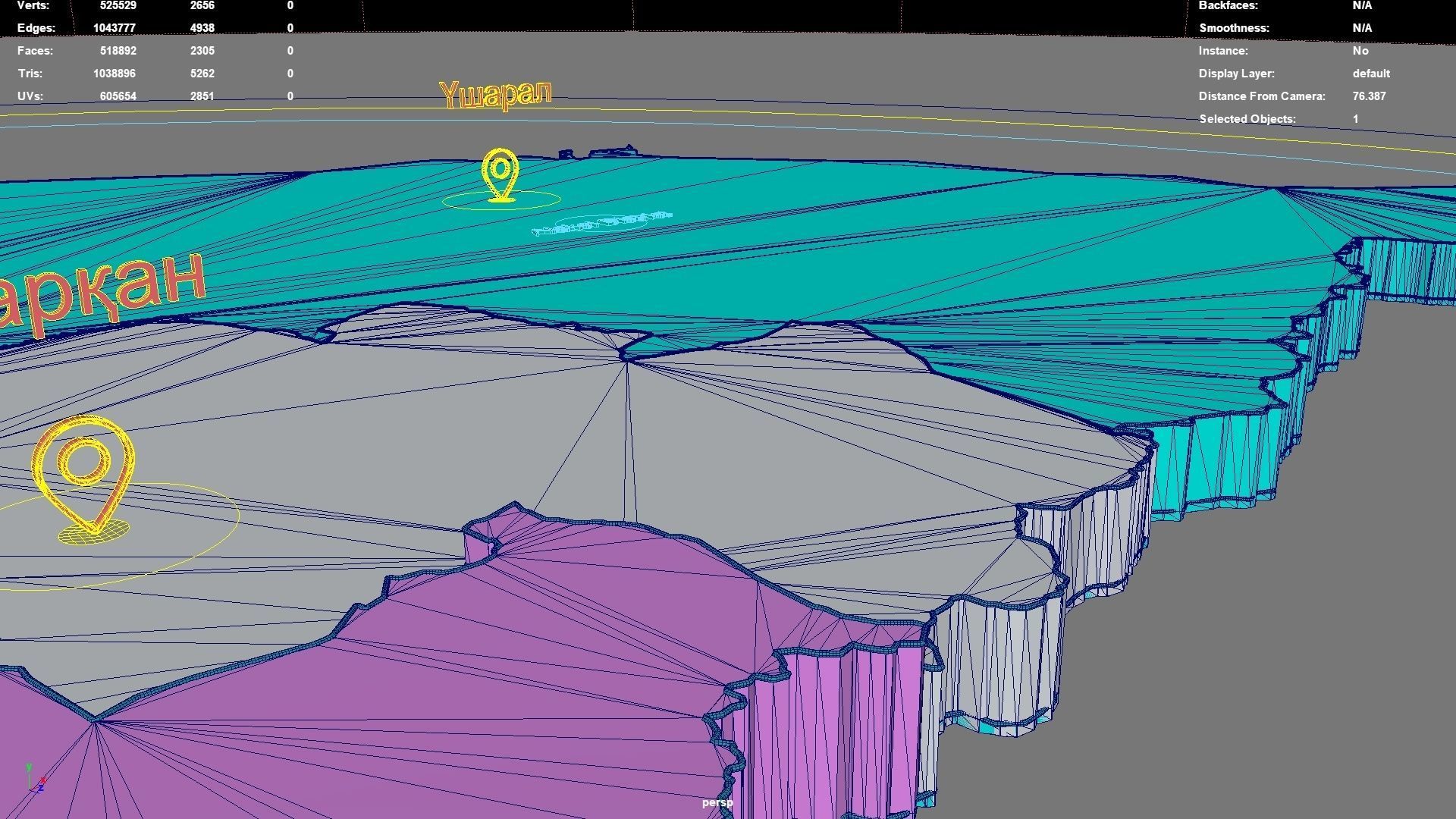 Jetisu Region Kazakhstan map region geography political 3D model rigged ...