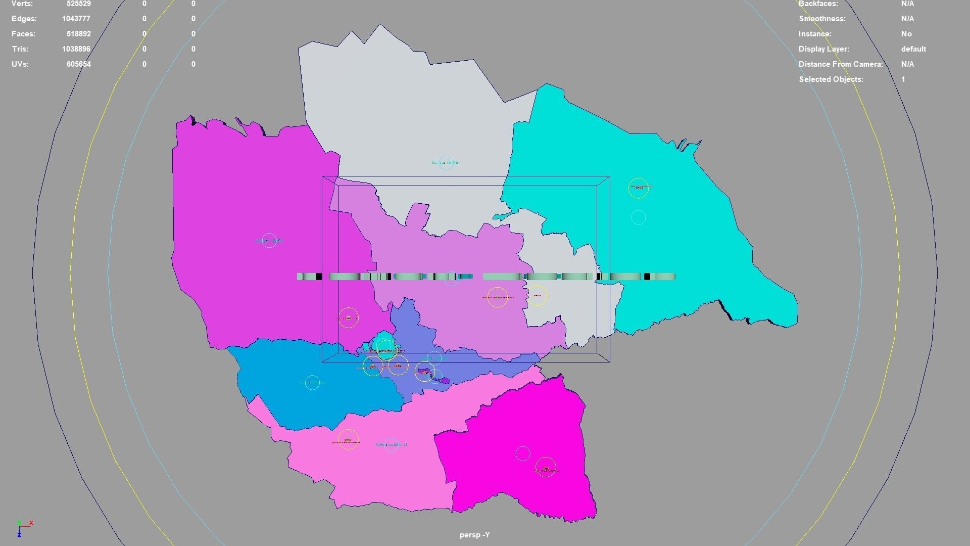Jetisu Region Kazakhstan map region geography political 3D model rigged ...
