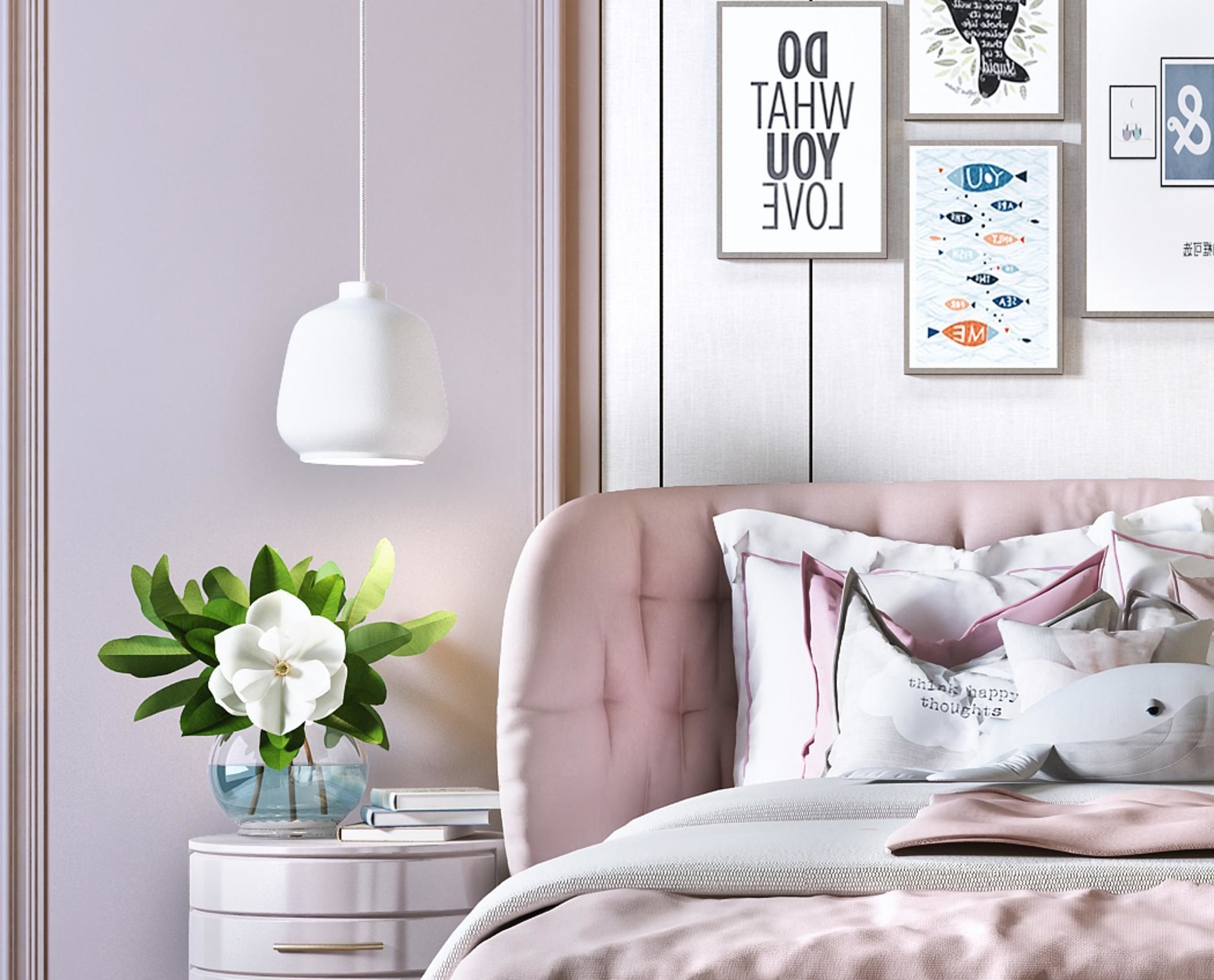 Combination Modern Bedding Table Dressing 3D model CGTrader