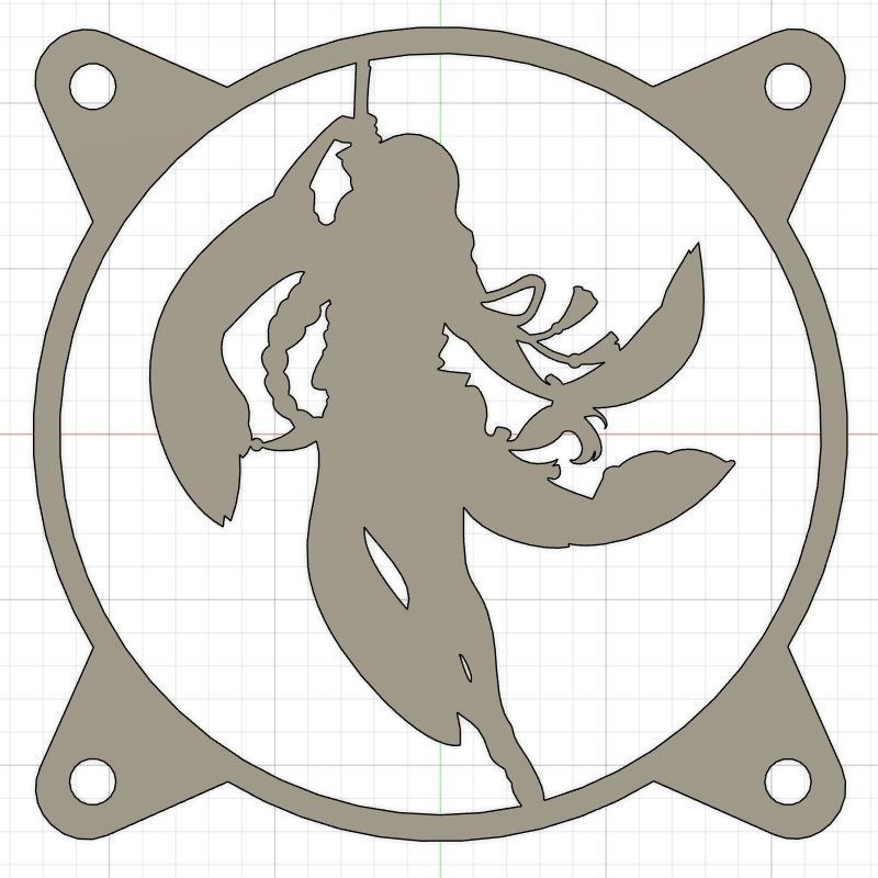 Genshin Impact Raiden Shogun PC fan cover 3D model 3D printable | CGTrader