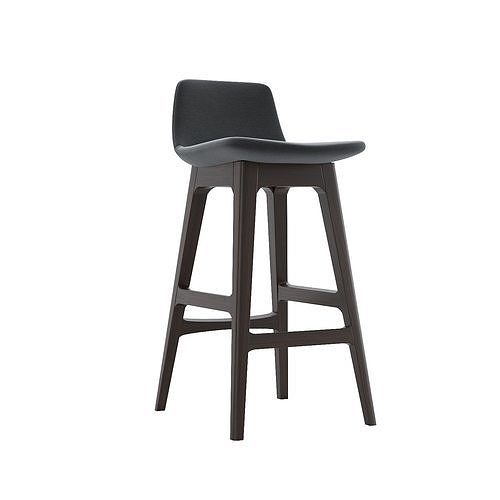 Pera Wood Bar Stool 3D model CGTrader