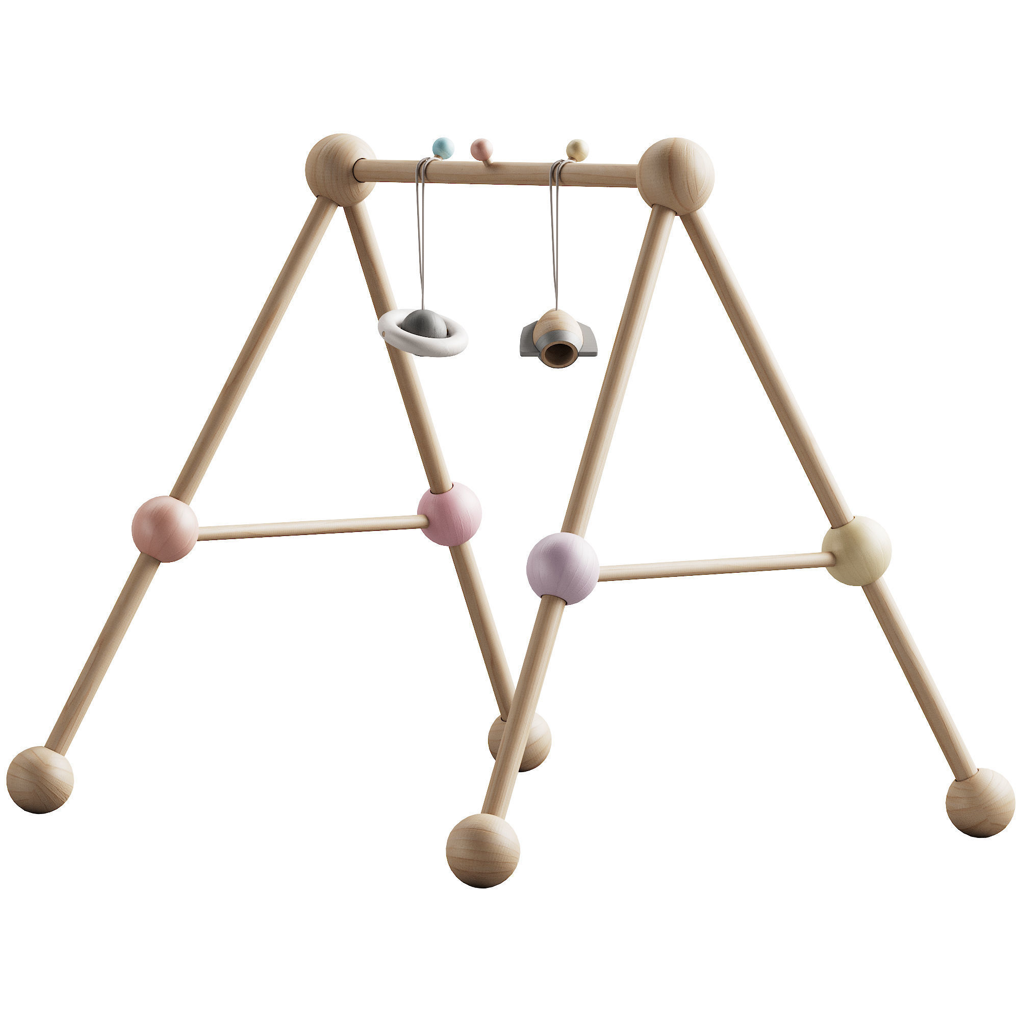 394 CB2 Plan Toys Wooden Baby Play Gym 3D model CGTrader