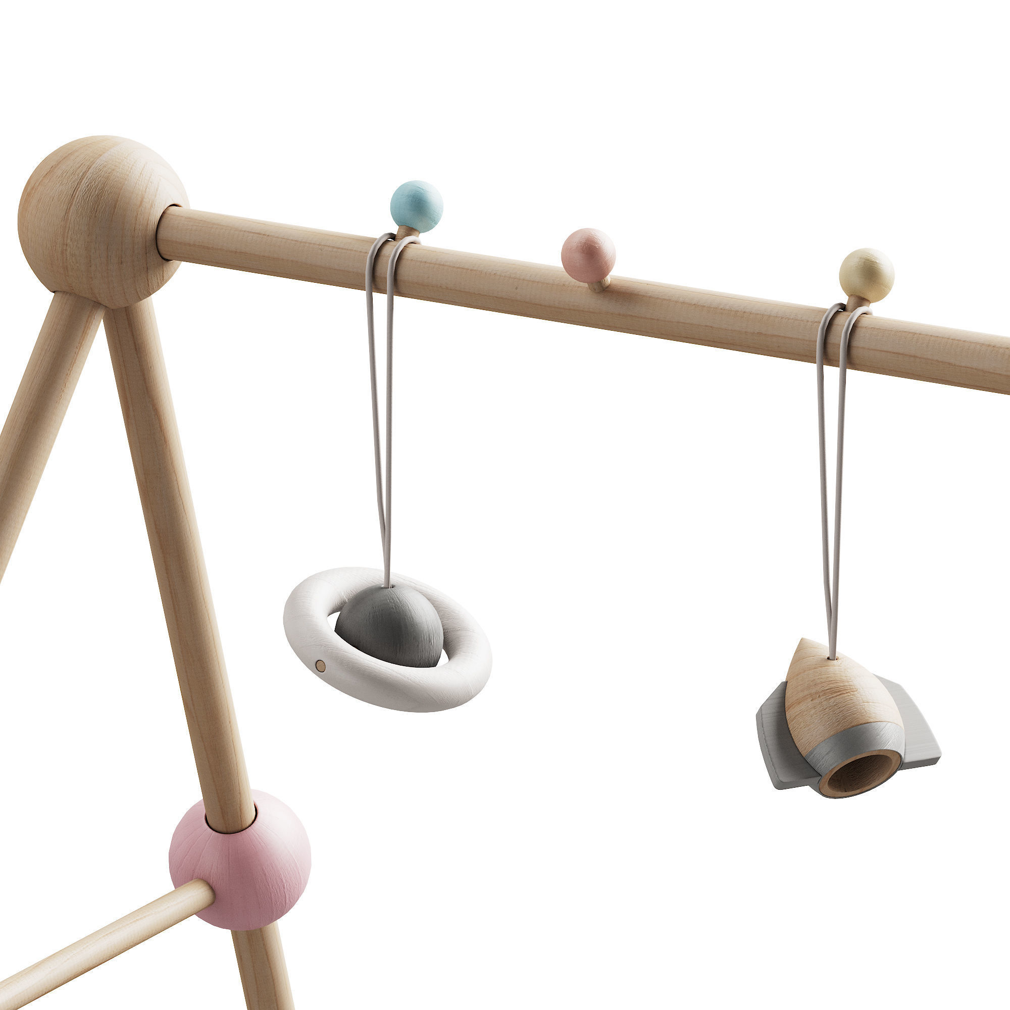 394 CB2 Plan Toys Wooden Baby Play Gym 3D model CGTrader