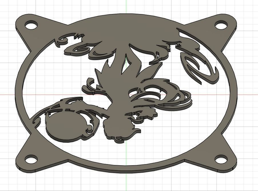 Genshin Impact Ganyu PC fan cover 3D model 3D printable CGTrader