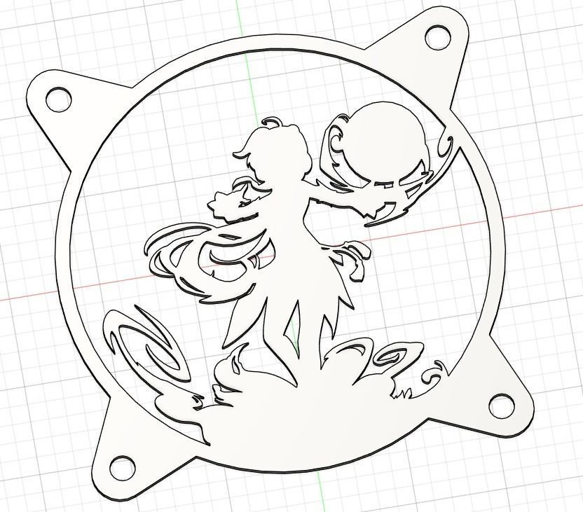 Genshin Impact Ganyu PC fan cover 3D model 3D printable CGTrader