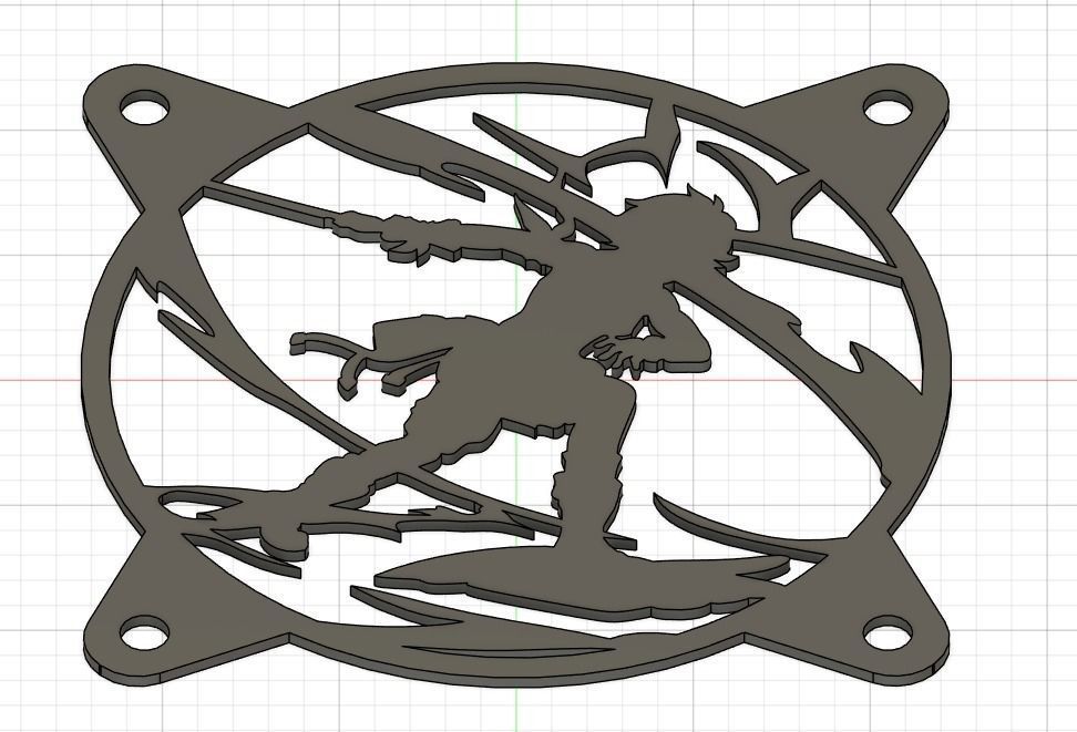 Genshin Impact PC fan cover 3D model 3D printable CGTrader