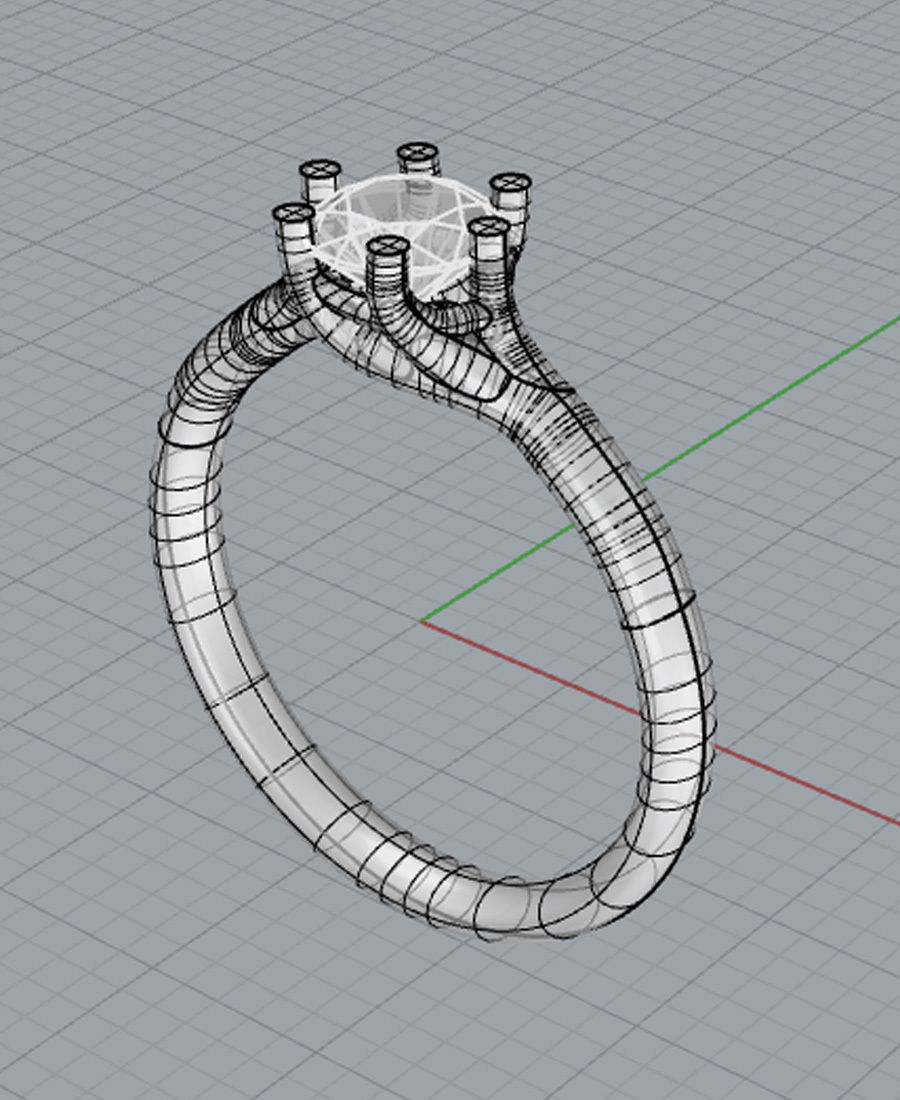 Diamond ring 3D model 3D printable | CGTrader