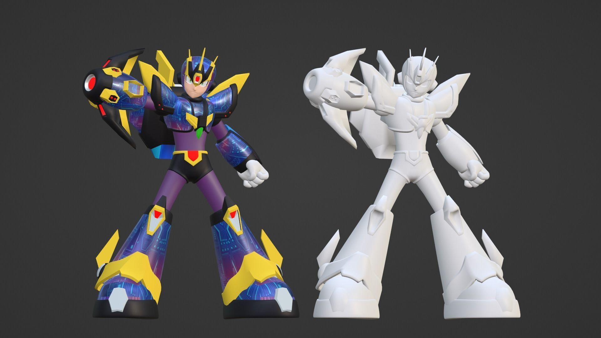 Megaman Ultimate Armor Mega Man X4 3D model rigged CGTrader